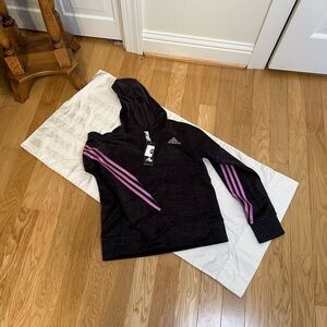 Adidas Black and Pink Long Sleeve Zip up Hoodie Size XL NWT